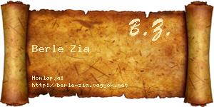 Berle Zia névjegykártya